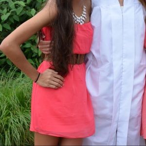 Express pink strapless dress